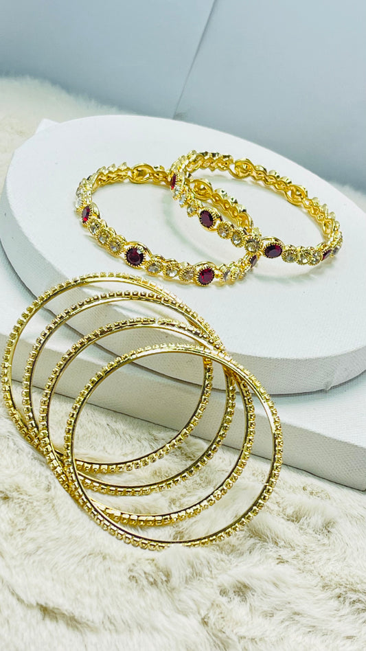 Royal Traditional Bangels with Kara Set