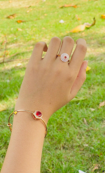 2 Bangles + 1 Ring Gold Plated Stylish Combo Pack