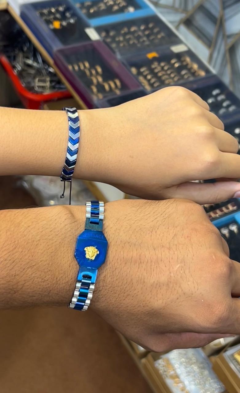 Couple Bracelet Luxury Stainless Steel Set
