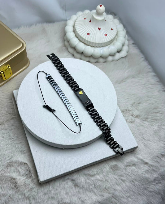 Couple Bracelet Luxury Stainless Steel Set