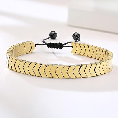 Luxury Women's Stainless Steel Stone Bracelet | Elegant Adjustable Bracelet for Girls