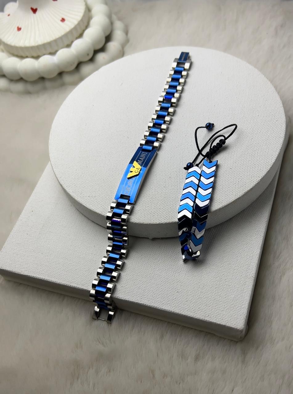 Couple Bracelet Luxury Stainless Steel Set